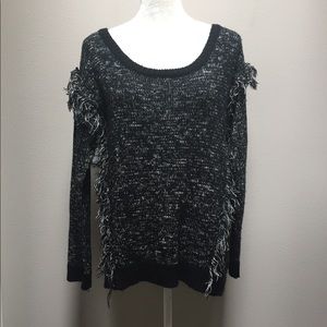 Vintage Havana Sweater Marled Fringe Size M Boho